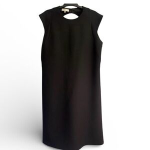 Lafayette 148 New York Black Wool & Silk Keyhole Shift Dress – Size M